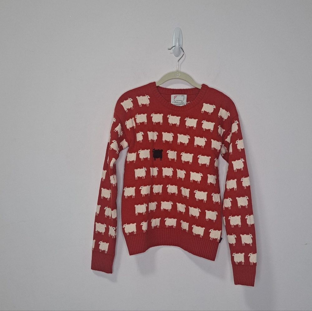 Warm&Wonderful & Rowing Blazers Diana Edition Wool Sheep Sweater Red XS NWOT - Picture 4 of 10